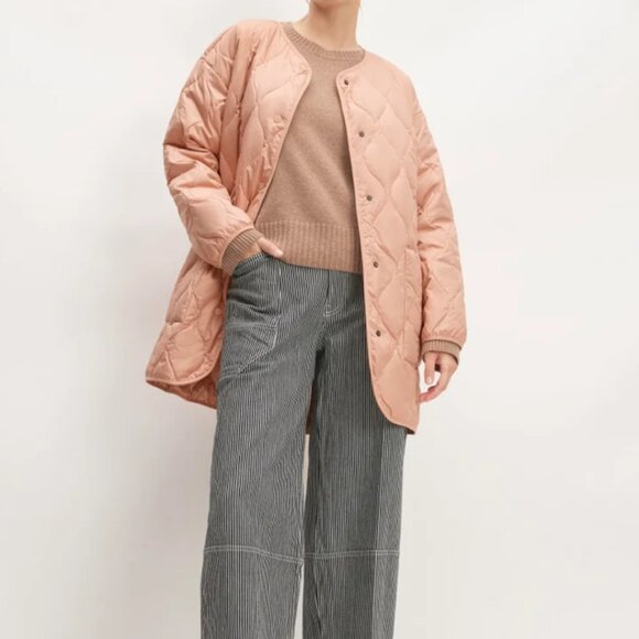 Everlane Jackets & Blazers - Everlane Renew Quilted Liner Jacket Women’s Snap Pockets, Blush Pink